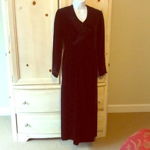 Women’s Black Laura Ashley velvet dress, size 0-2